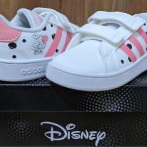 Adidas Kids' White and Pink Polka Dot Shoes